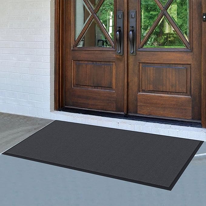 Amyracel Front Door Mat Indoor Outdoor Entrance, 48'' x 96'' All-Season Waterproof Heavy Duty Doormat for Outside Entry, Stain and Fade Resistant, Low Profile, Easy Clean Patio Entryway Mat
