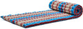 Leewadee - Foldable Floor Mattress - Japanese Roll Up Futon -Trifold Tatami Mat- Guest Floor Bed - Camping Mattress - Thai Massage Mat, Kapok Filled, 75 x 28 inches, Blue Red