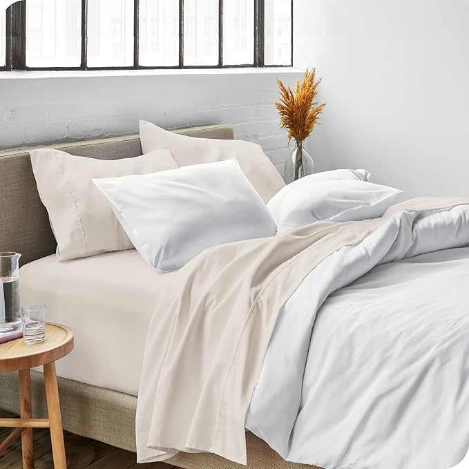 Bare Home Queen Sheet Set - Luxury 1800 Ultra-Soft Microfiber Bed Sheets - Double Brushed - Deep Pockets - Easy Fit - 4 Piece Set - Bedding Sheets & Pillowcases (Queen, Wheat)