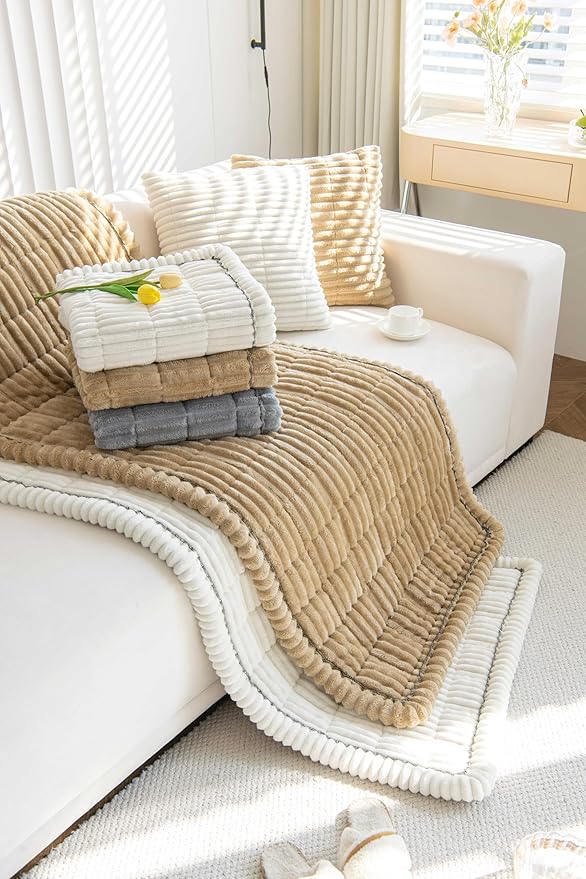 OTOB Couch Cover for Dogs Washable, Non Slip Funny Pet Couch Covers Sofa Slipcovers Cushion Mat, Plush Soft Cozy Pet Friendly Furniture Protector, All Seasons (Gray, 23.6" x 47.2")