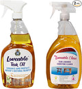 EcoDecors 24 pz. Teak Oil Protective Teak Sealer Wood Oil Indoor/Outdoor and Teak Cleaner Protective Teak Wood Restorer Eco Household Wood Furniture Cleaner Spray Bottle