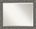Amanti Art Bathroom Mirror for Over Sink, 27x33 Filigree Matte Black Rectangle Vanity Mirror, Large Traditional Frame, Hangs Horizonally and Vertically, Bathroom Wall Decor, Beveled Edge