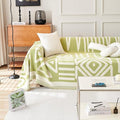 HANDONTIME Green Sofa Covers Chenille Couch Covers Universal Sofa Cover Boho Cover for Sofa 3 Seats Dogs Couch Furniture Protector Couch Cushion Covers Sectional Couch Covers for L Shaped 71" X118"