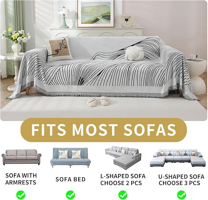Non Slip Sofa Covers Couch Covers for 3 Cushion Couch Sofa Pet Friendly Washable Couch Covers for Sofa, Soft Thick Sectional Couch Covers L Shape Furniture Protector for Kids, Dogs 91" X134"