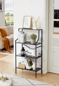 4 Tier Bookshelf, Entryway Standing Shelf Units with Storage, Small Bookcases with Open Shelves, Home Storage Shelving for Bedroom, Study, Living Room, Wood Grey