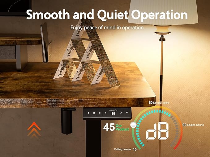 63x24 Inches Electric Standing Desk with Drawer and Monitor Stand, Height Adjustable Sit to Stand up Desk for Home Office, Ergonomic Computer Table with Phone Holder, 3 Hooks, Rustic Brown