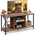 WLIVE TV Stand up to 45 Inch TV, 41" Entertainment Center with Open Storage Shelf for Living Room, Rustic Brown