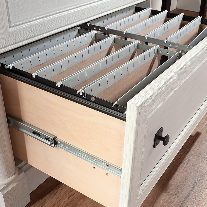 Sauder Palladia 2 Drawer File Cabinet, Lateral Filing Cabinets for Home Office, Hanging File Folders Organizer, Interlocking Drawers, in Glacier Oak Finish