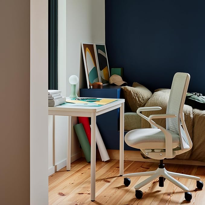 Branch Daily Desk - Functional at Home Office Desk with Effortless Assembly, Timeless Design, Rounded Corners, and Built-in Cable Notch - 48” W x 28.5” H x 24” D - Woodgrain Work Table