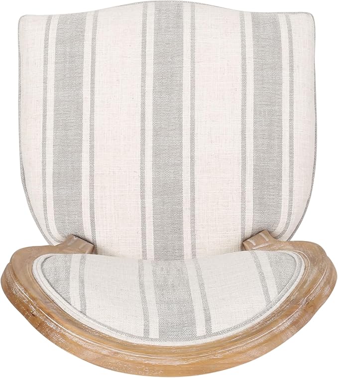 Phinnaeus Dining Chairs - Wood - Gray Stripes/Light Beige (Set of 2)