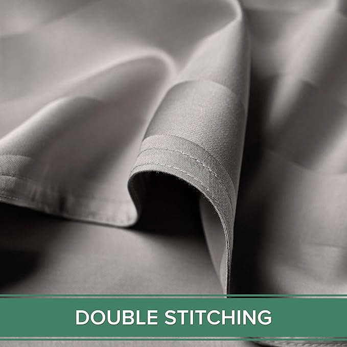 Twin Sheets by Pure Bamboo, Genuine 100% Organic Viscose Derived from Bamboo Bed Sheet Set, Luxuriously Soft & Cooling, Double Stitching, Lifetime Quality Promise (Twin, Jacquard Silver)