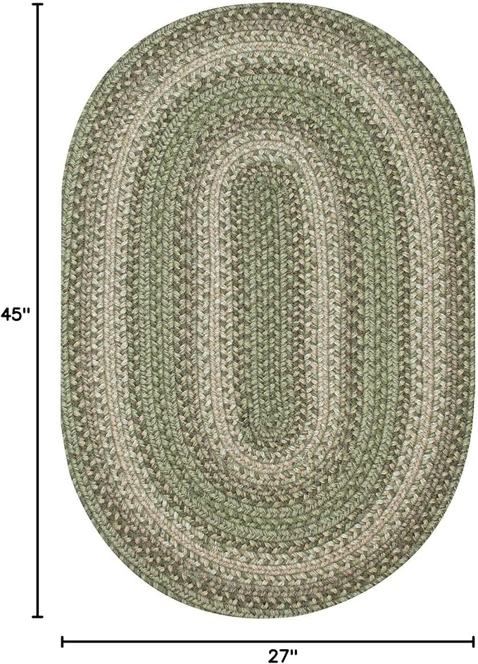 Grassland Oval Woven Rug 27x45 - Country Style Braided Indoor Entryway Rug for Rustic Decor