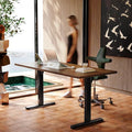 HUANUO 71 x 30 inch Electric Standing Desk Adjustable Height, 4 Memory Height Settings, Sit Stand Up Desk for Home Office & Computer Workstation, Black Walnut