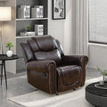 Leather Recliner Chair, Recliner Home Theater Seating, Electric Reclining Chair for Adult, Breathing Chair for Living Room, Espresso