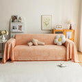 STACYPIK Boho Sofa Cover for Pets, Orange Geometric Couch Cover for 3 Cushion Sofa, Washable Dogs Protector for Living Room, Anti-Slip Sectional Covers for Loveseat with Tassel Throw Blanket-71X150IN