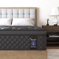 Full Mattress, Hybrid Mattresses 10 Inch Euro Top Medium Firm for Back & Lumbar Support, 100 Night Trial, Individual Pocket Spring Bed for Motion Isolation & Pressure Relief Black