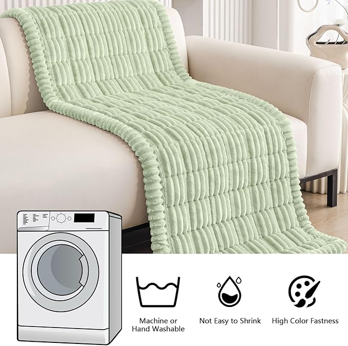 Smiry Couch Cover for Dogs Washable, Non Slip Fuzzy Pet Couch Covers for 3 Cushion Sofa Pet Friendly, Thick Soft Sofa Slipcovers Cushion Protector (Green, 27.6" x 59")
