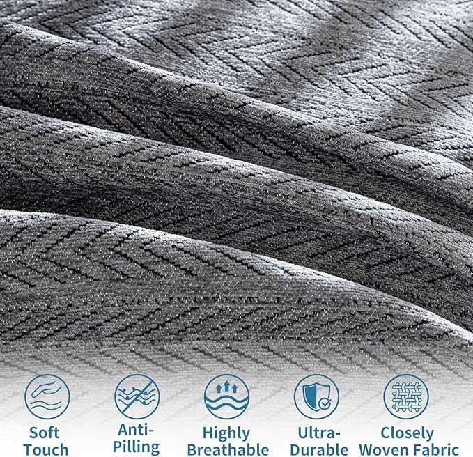 Nobildonna Sofa Cover Washable Soft Thicken Chenille Couch Cover with Tassel,Waterproof Sofa Slipcovers for 2 Cushion Couch,Loveseat,Futon Couch Furniture Protector Pet-Friendly,Dark Gray 71"x102"