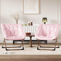Comfy Chair for Adults, Foldable Living Room Chairs, Soft Faux Fur Folding Lounge for Bedroom Living Room Dorm Rooms, Flexible Reading Chair for Teens (2, Pink, Extra Large)