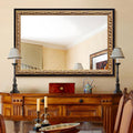 Gold Vintage Mirror 40”x28”, Black Gold Decorative Mirror with Gold Foil Flower Petal Carvings Wooden Frame for Luxe Living Room, Entryway, Bathroom and Bedroom