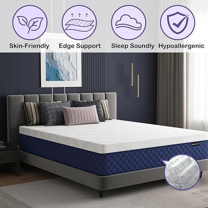 King Mattresses, 14 Inch Hybrid King Mattress in a Box, Memory Foam and Individual Pocket Spring Breathable Comfort for Sleep Supportive and Pressure Relief, CertiPUR-US, 80"*76"*14"