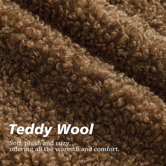 Foindtower 2 Pieces 22x22 Inch Dark Bronze, Faux Fur Throw Pillow Cover Accent Sherpa Furry Pillow Covers Fuzzy Soft Pillowcases Cozy Sheepskin Decorative Fleece Cushion Case for Bed Couch Living Room