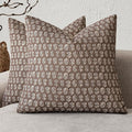 Foindtower Set of 2 Decorative Neutral Floral Print Throw Pillow Covers Vintage Accent Farmhouse Cushion Covers Boho Home Decor for Sofa Couch Chair Bedroom Living Room Outdoor,22×22 Inch,Brown