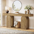 Tribesigns 70.9-Inch Extra Long Sofa Table, Farmhouse Console Tables with Wood Frame and Storage Shelf, 2-Tier Wood Table Behind Couch for Living Room, Hallway, Foyer, Light Brown