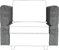 GAOMON Chenille Armrest Module for Modular Sectional Sofa, 90°-180° Adjustable Sofa Armrest, A Pair of Couch Armrests for Sectional Sleeper Sofa, Gray
