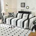 LUFEIJIASHI Boho Couch Covers for Sofa Non Slip Sofa Covers Washable Couch Covers for 3 Cushion Couch Sofa Pet Friendly Sectional Couch Cover Blanket Furniture Protector for Dogs (Black, 71"x150")