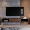 70'' Floating TV Stand,Wall Mounted TV Console,Floating TV Cabinet,Under TV Shelf for Bedroom Living Room(Walnut)