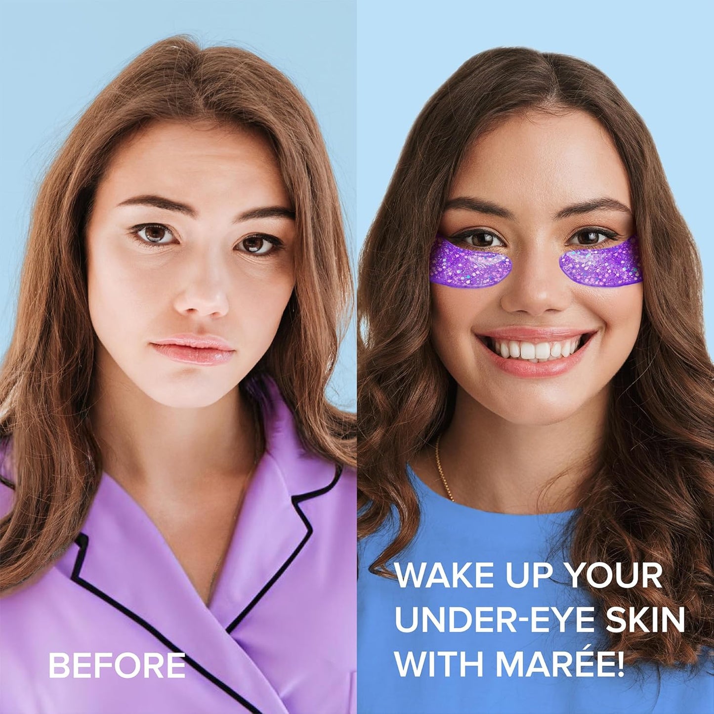 MAREE Eye Gels - Pads Under Eye Patches for Puffy Eyes and Dark Circles with Collagen & Hyaluronic Acid - Anti Wrinkles Under Eye Masks Skincare Treatment for Puffiness & Bags - Parches Para Ojeras