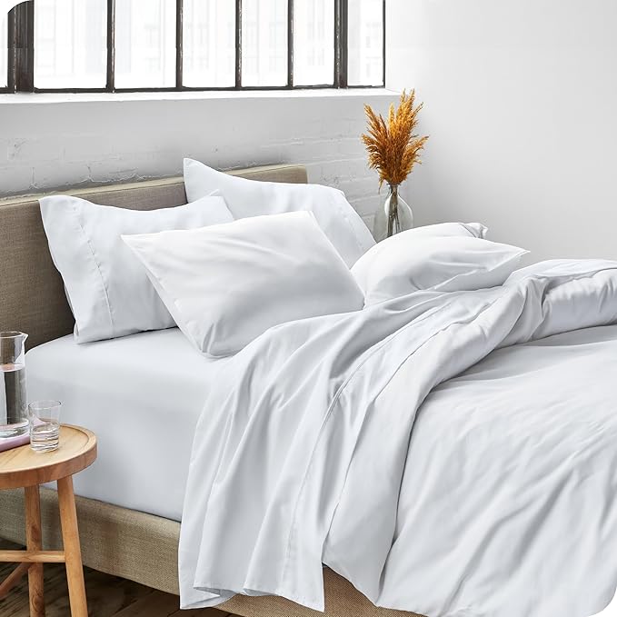 Bare Home California King Sheet Set - 1800 Ultra-Soft Microfiber Cal King Bed Sheets - Double Brushed - Deep Pockets - Easy Fit - 4 Piece Set - Bed Sheets (California King, White)