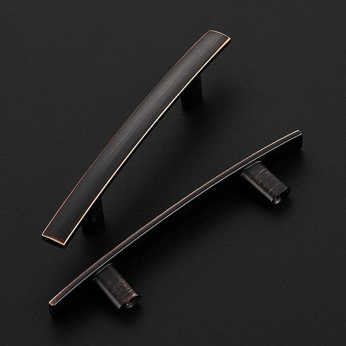 25 Pack Cabinet Handles 3" Hole Center - Curved Cabinet Pulls Oil Rubbed Bronze Drawer Pulls for Kitchen Cupboard Solid Hardware for Dresser Drawer Arch Hardware