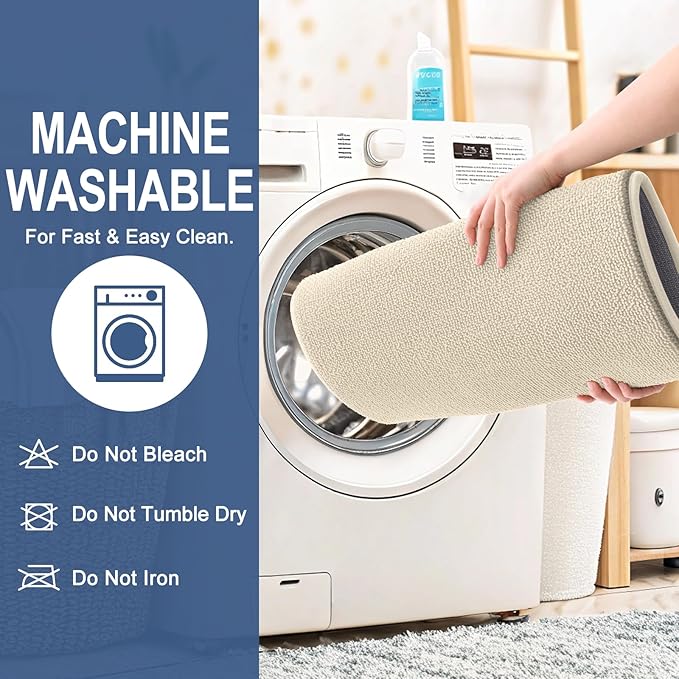 OLANLY Thick Memory Foam Bath Mat Rug 30x20, Extra Soft Absorbent Bathroom Rug, Quick Dry Bath Mats, Non-Slip, Machine Washable Carpet for Bathroom, Tub and Shower, Home Decor Accessories, Sand