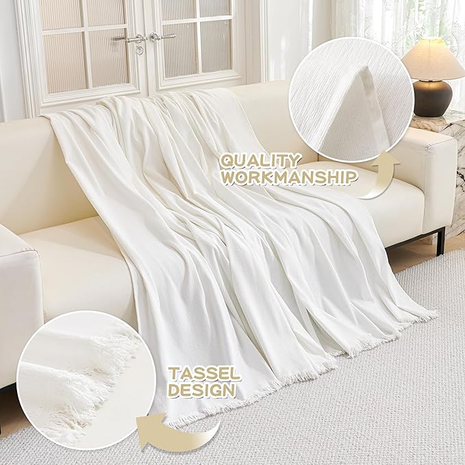 MYSKY HOME Oversized Sofa Cover for 3 Cushion L Shaped Sectional Couch, Pet Friendly Non Slip Furniture Protector for Kids, Dogs, 91"x150", White
