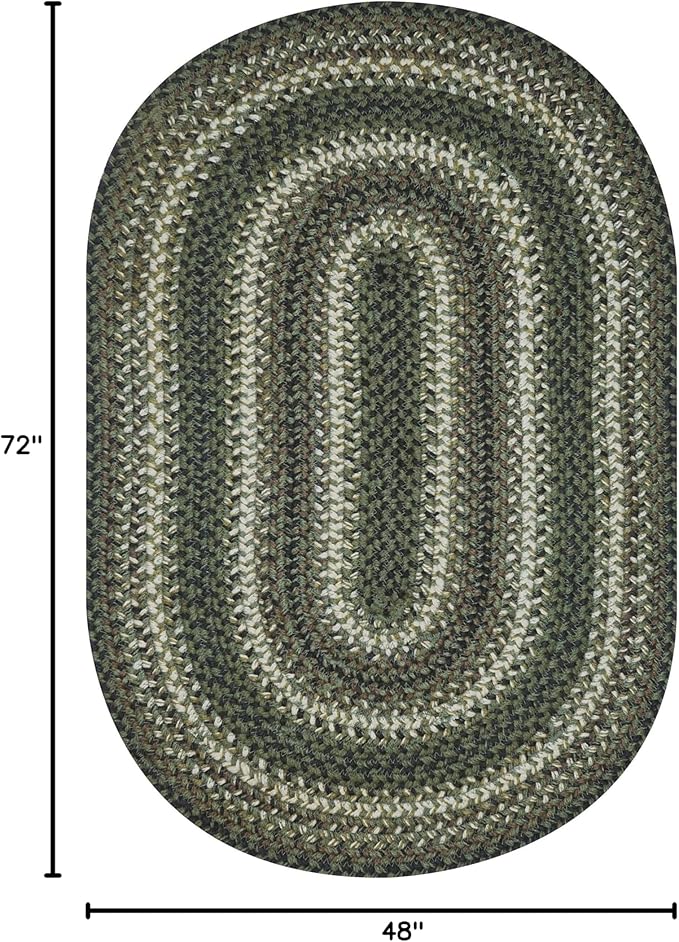 Homespice Pinecone Braided Oval Area Rugs 4x6' - Country Style Jute Braided Rugs for Bedroom and Living Room