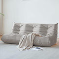 Bean Bag Chair, Large Fireside Chair Bean Bag Sofa for Adults, 3 Seater Bean Bag Chairs for Teens with High-Resilience Foam, Memory Foam Bean Bag for Living Room, Bedroom, Office (Suede, Light Gray)