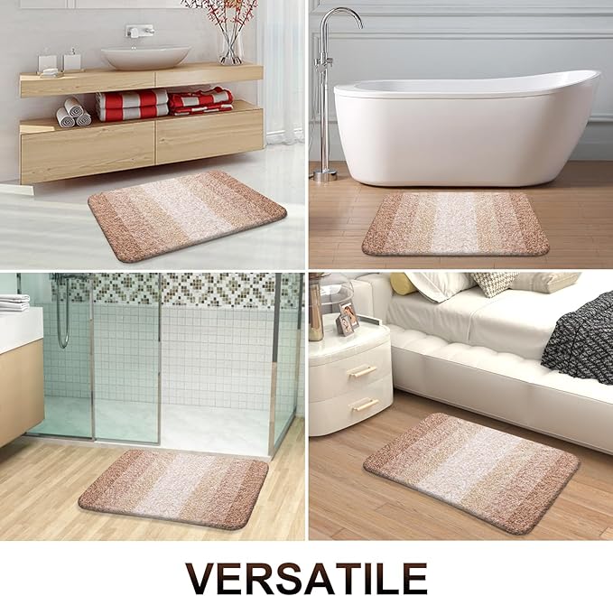 OLANLY Bathroom Runner Rugs 59x20, Extra Soft Absorbent Microfiber Bath Rugs, Rubber Backing, Quick Dry, Machine Washable Bath Mats for Bathroom Floor, Tub and Shower, Home Decor Accessories, Beige