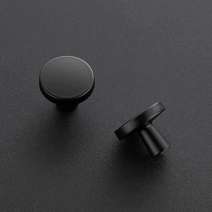 Ravinte 30 Pack Drawer Pulls 1-1/4 Inch Kitchen Cabinet Knobs Solid Round Dresser Drawer Knobs Matte Black Dresser Knobs Drawer Knobs Simple Cabinet Hardware for Cupboard Drawer Pulls