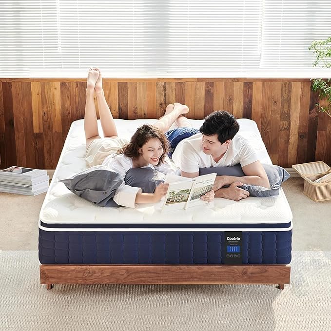 Coolvie Firm Twin Mattress for Adults in a Box, 12 Inch Twin Bed Mattress with Extra Lumbar & Shoulder Support, Hybrid Memory Foam & Pocket Spring for Pressure Relief, 100-Night Trial