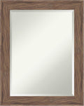 Amanti Art Brown Wall Mirror 29x23 Pia Medium Brown Rectangle Bathroom Mirror for Wall Decor Living Room, Medium Casual Frame, Hangs Horizonally and Vertically, Bathroom Decor, Beveled Edge