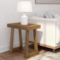 Plank+Beam Classic Rectangular Side Table, 25", Slim Side Table for Living Room, Narrow Nightstand for Small Spaces, Wood End Table for Bedroom, Pecan Wirebrush