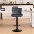 YOUNIKE Single Black Bar Stools Modern Swivel Counter Height Bar Chair with Back Adjustable Kitchen Island Faux Leather Padded Barstools taburetes de bar Breakfast sillas para barra de cocina 1PCS