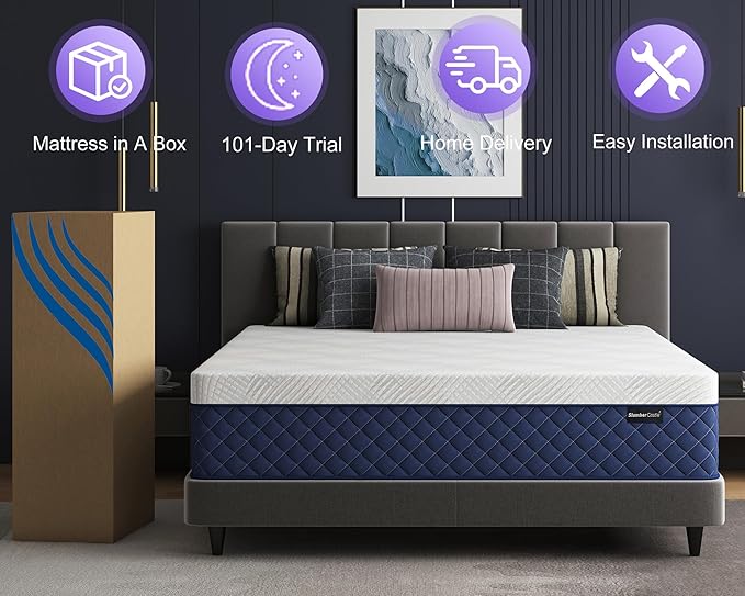 Full Mattresses, 14 Inch Hybrid Full Mattress in a Box, Memory Foam and Individual Pocket Spring Breathable Comfort for Sleep Supportive and Pressure Relief, CertiPUR-US, 54"*75"*14"