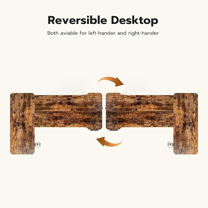 51" Reversiable L-Shaped Electric Standing Desk Adjustable Height Gaming Stand Up Corner Desk Sit Stand Home Office Computer Desk with Splice Board,Black Carbon Top