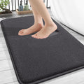 OLANLY Thick Memory Foam Bath Mat Rug 30x20, Extra Soft Absorbent Bathroom Rug, Quick Dry Bath Mats, Non-Slip, Machine Washable Carpet for Bathroom, Tub and Shower, Home Decor Accessories, Dark Grey
