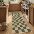 Lahome Checkered Outdoor Runner Rug, 2x8 Green Kitchen Runner Rugs for Non Skid Washable Entryway Carpet, Checkerboard Non Slip Non Shedding Carpet for Bedroom