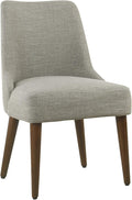 Homepop Home Decor | Upholstered Gayle Slide Dining Chair | Dining Chair Single | Decorative Home Furniture, Woven Gray