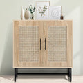KFO Storage Cabinet with Handmade Natural Rattan Doors, Rattan Buffet Cabinet, Sideboard for Living Room, Hallway, Dining Room, Entryway